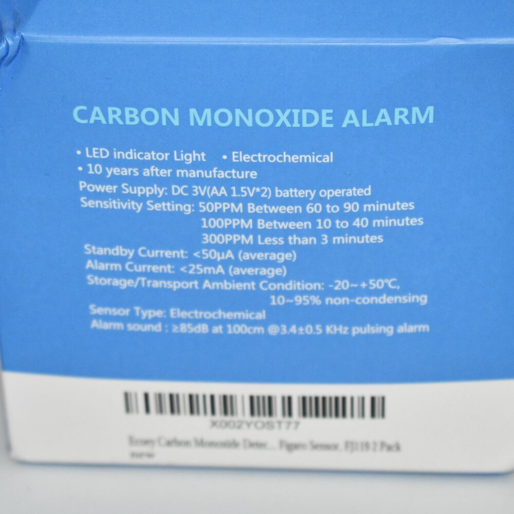 Ecoey Carbon Monoxide Detector CO Detector Alarm Battery Operated Low Battery Wa - Picture 3 of 3